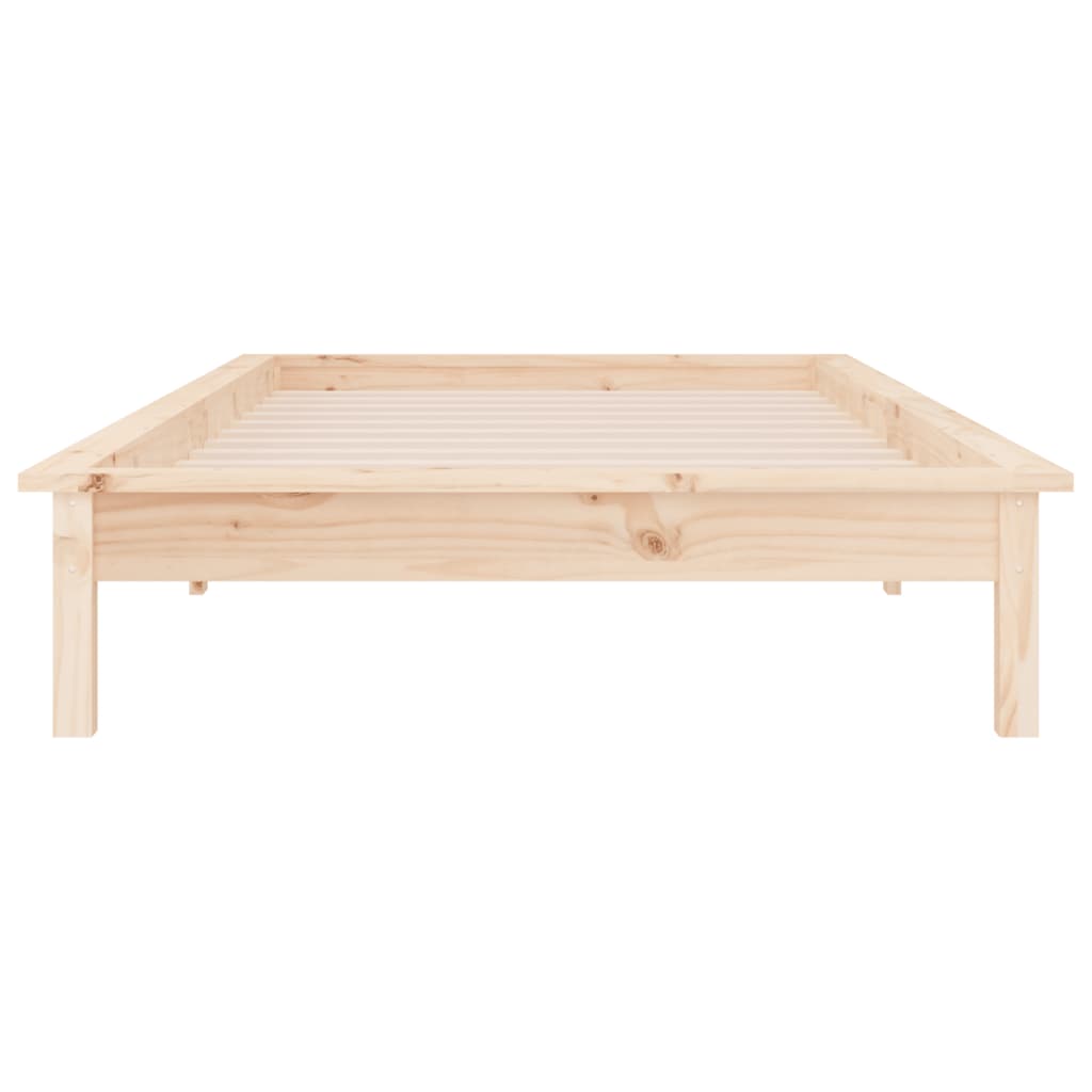 LED Bed Frame without Mattress 100x200 cm Solid Wood