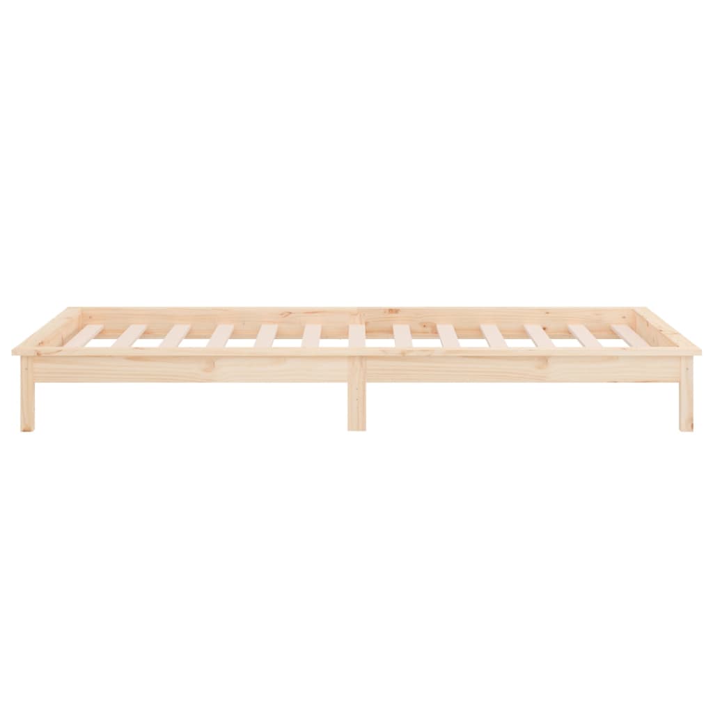 LED Bed Frame without Mattress 75x190 cm Small Single Small Single Solid Wood