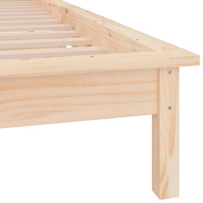 LED Bed Frame without Mattress 75x190 cm Small Single Small Single Solid Wood
