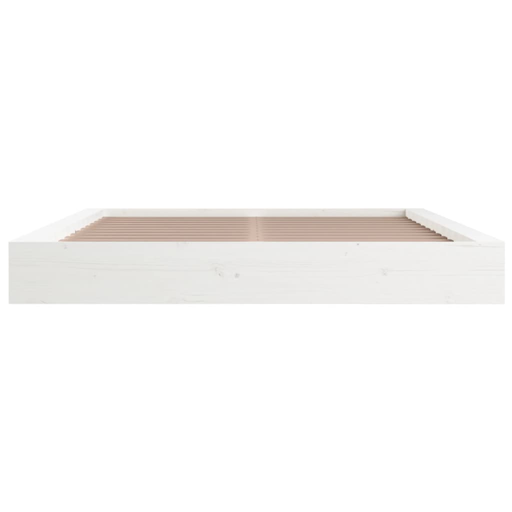 Bed Frame | White | Solid Pine Wood | 200x200 cm | Bed Frame