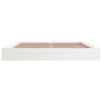 Bed Frame | White | Solid Pine Wood | 200x200 cm | Bed Frame