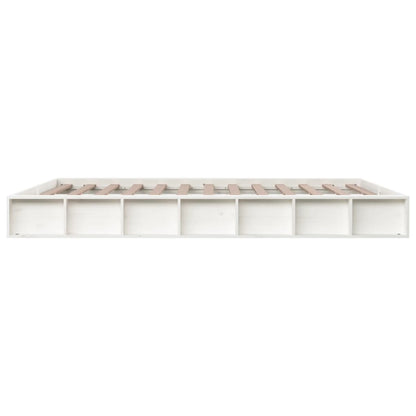 Bed Frame | White | Solid Pine Wood | 200x200 cm | Bed Frame