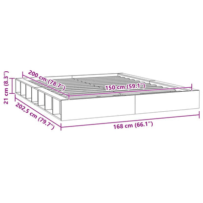 Bed Frame without Mattress 150x200 cm King Size King Size Solid Wood