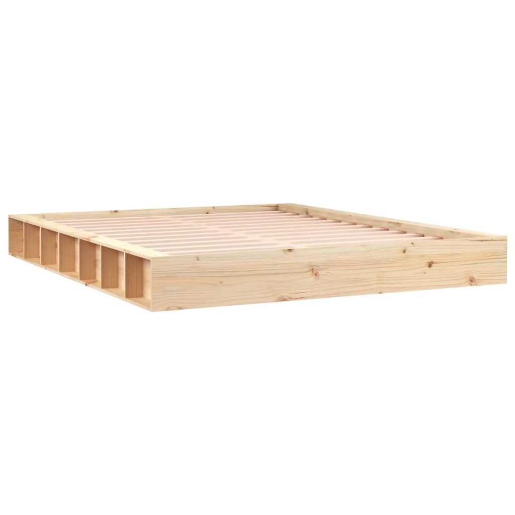 Bed Frame | Natural Wood | Solid Pine Wood | Double | Simplistic