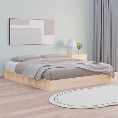 Bed Frame | Natural Wood | Solid Pine Wood | Double | Simplistic