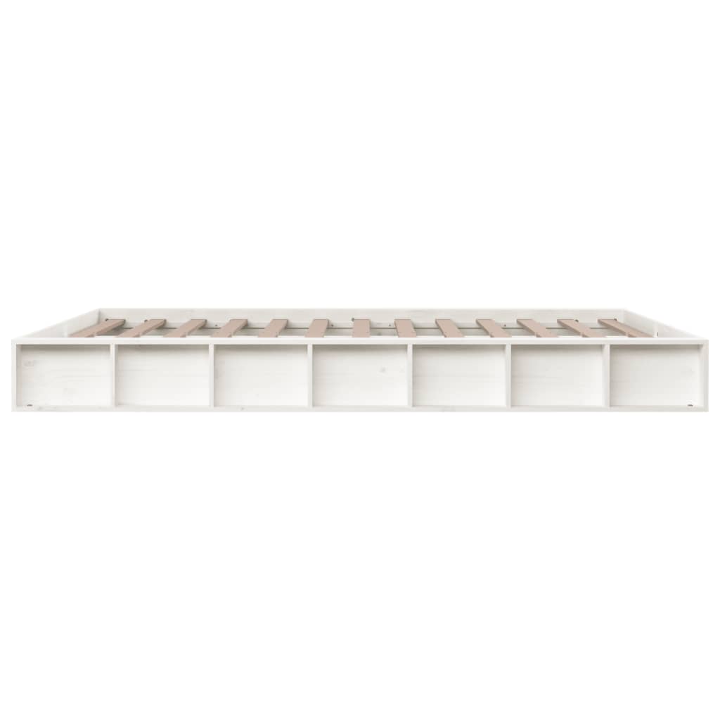 Bed Frame | White | Solid Pine Wood | Double | Bed Frame | Rectangular