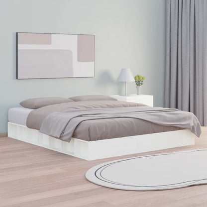 Bed Frame | White | Solid Pine Wood | Double | Bed Frame | Rectangular