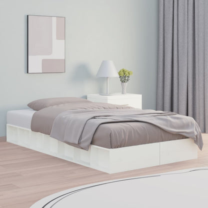 Bed Frame | White | Solid pine wood, plywood slats | Single | Simplistic