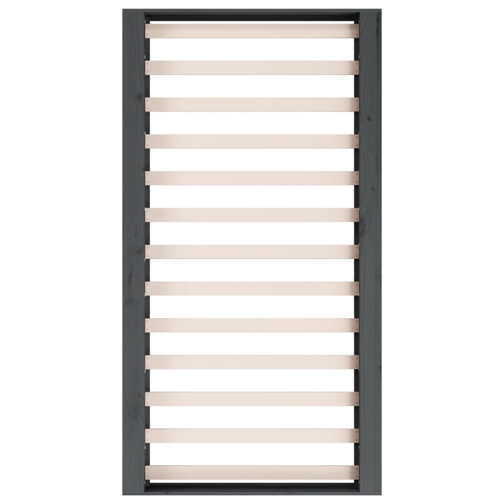Bed Frame without Mattress Grey 75x190 cm Small Single Small Single Solid Wood