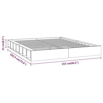 Bed Frame without Mattress White 135x190 cm Double Solid Wood