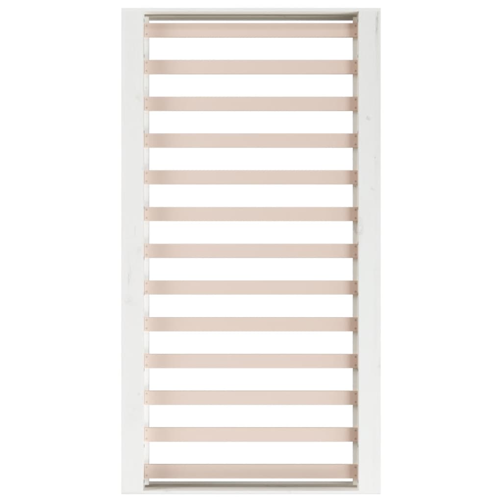 Bed Frame | White | Solid Pine Wood | 140 x 190 | Decorative Inlays