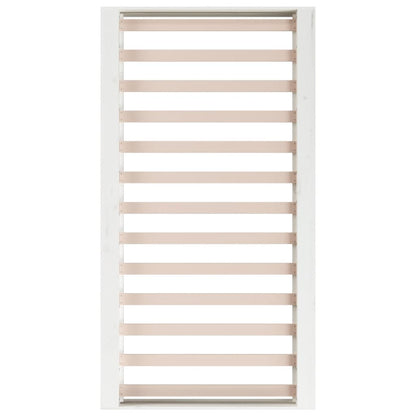 Bed Frame | White | Solid Pine Wood | 140 x 190 | Decorative Inlays