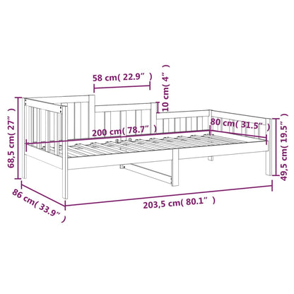 Day Bed without Mattress 80x200 cm Solid Wood Pine
