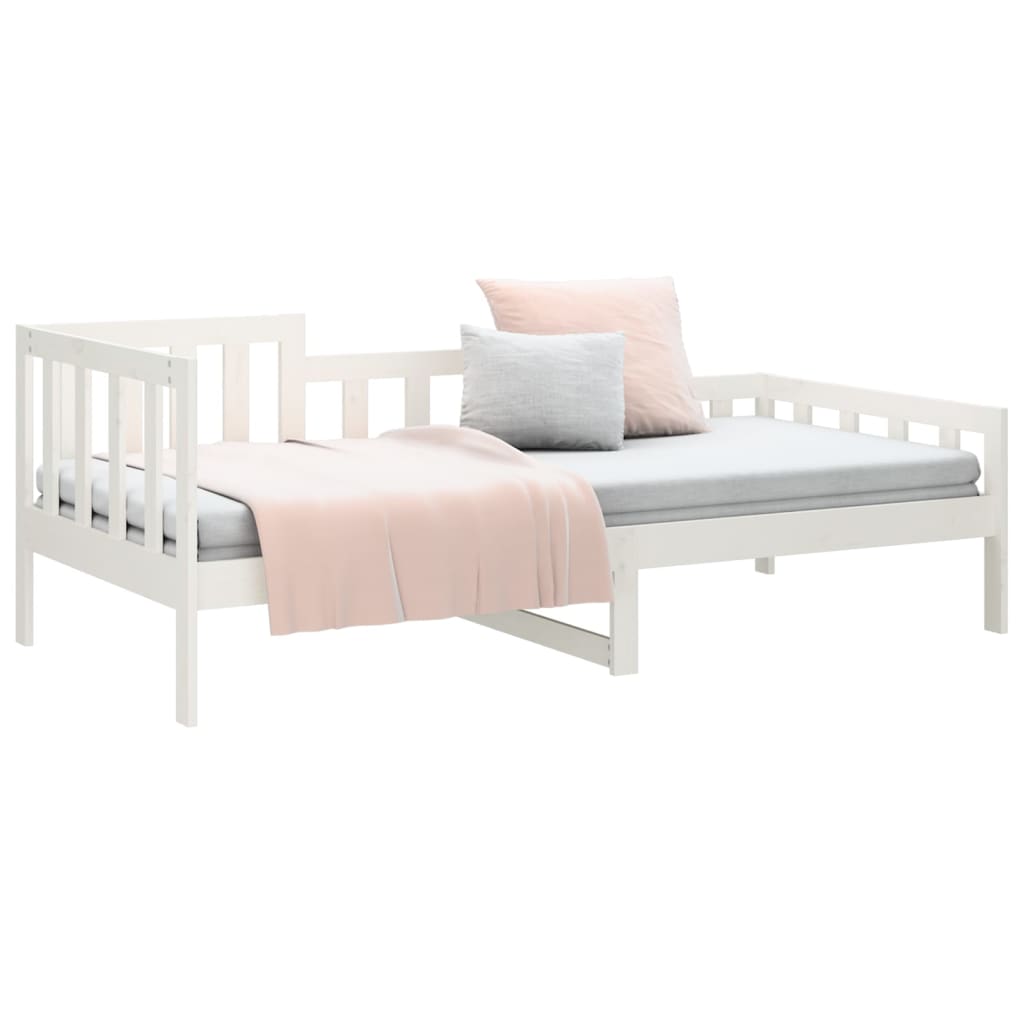 Day Bed without Mattress White 90x200 cm Solid Wood Pine