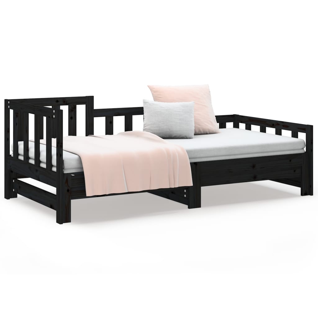 Day Bed | Black | Solid pinewood | 2x