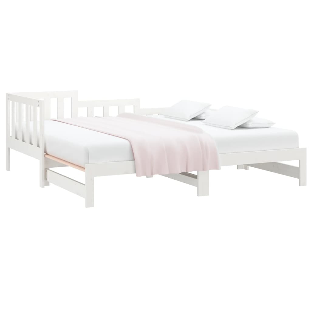 Day Bed | White | Solid pinewood | Double | Convertible | Day Bed