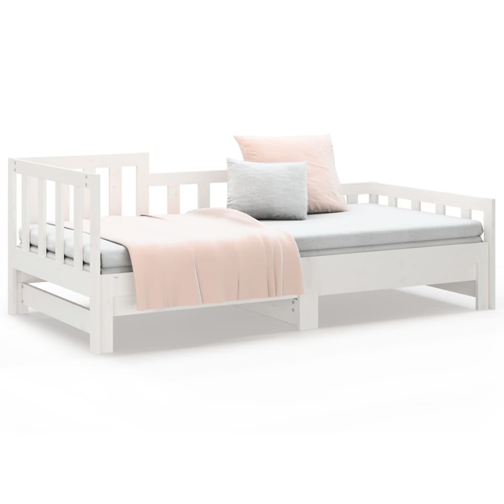 Day Bed | White | Solid pinewood | Double | Convertible | Day Bed