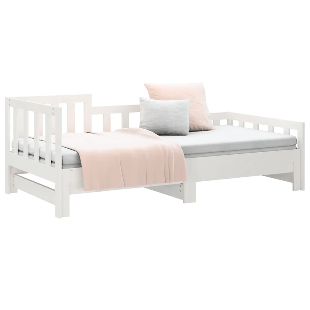 Day Bed | White | Solid pinewood | Double | Convertible | Day Bed