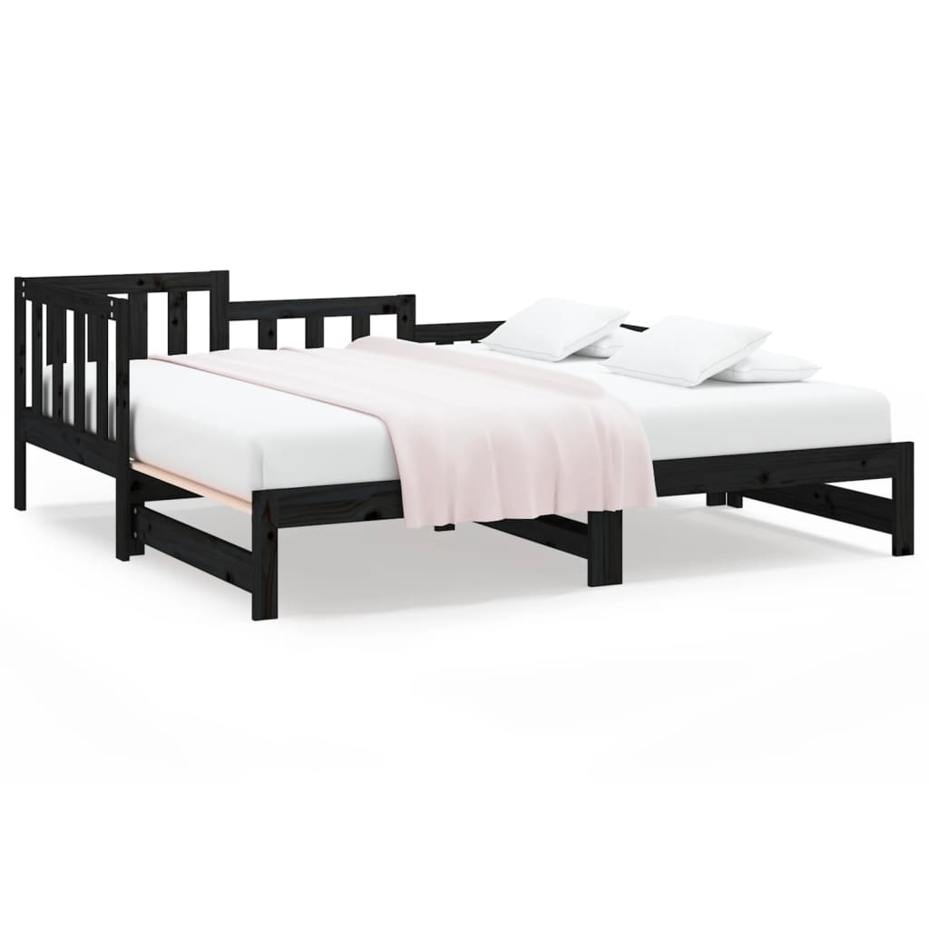 Day Bed | Black | Solid pine wood | Double