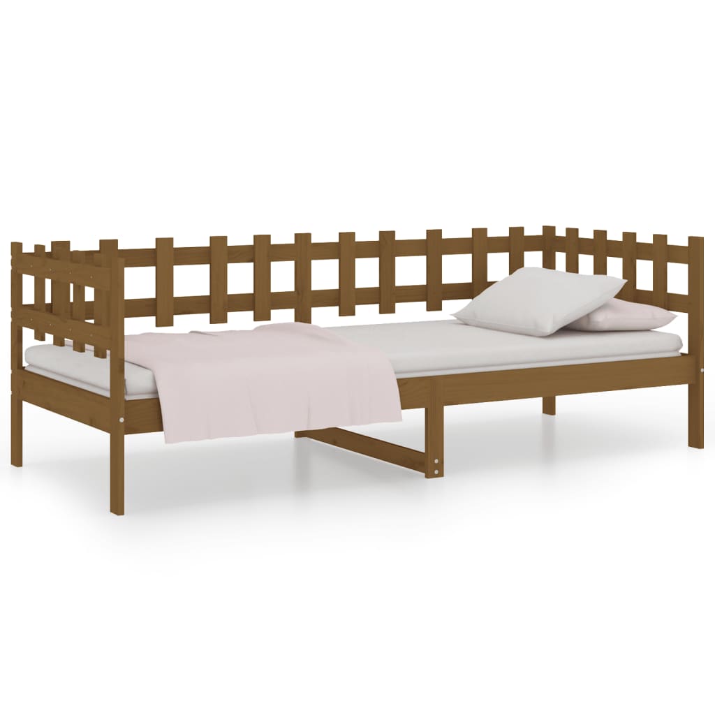 Day Bed | Honey Brown | Solid Pine Wood | Single