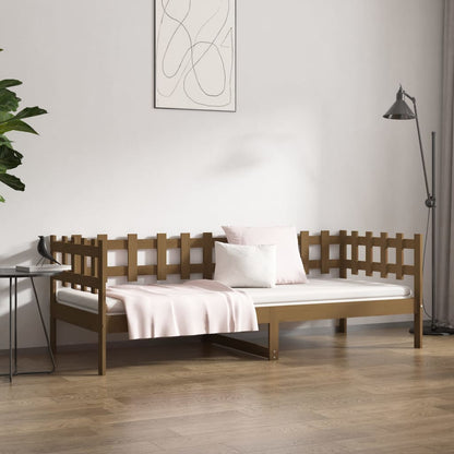 Day Bed | Honey Brown | Solid Pine Wood | Single