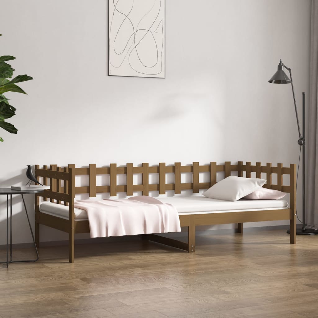 Day Bed | Honey Brown | Solid Pine Wood | Single