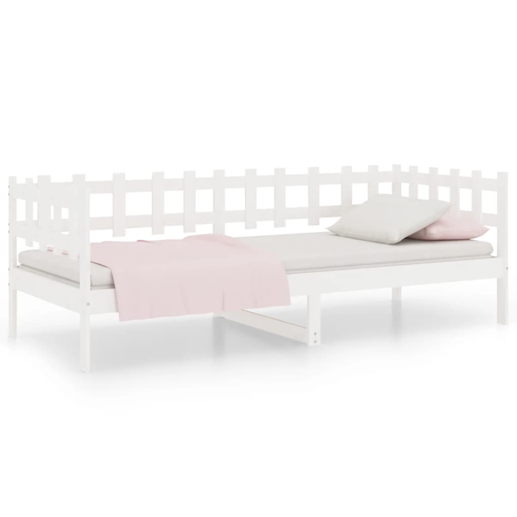 Day Bed without Mattress White 90x200 cm Solid Wood Pine