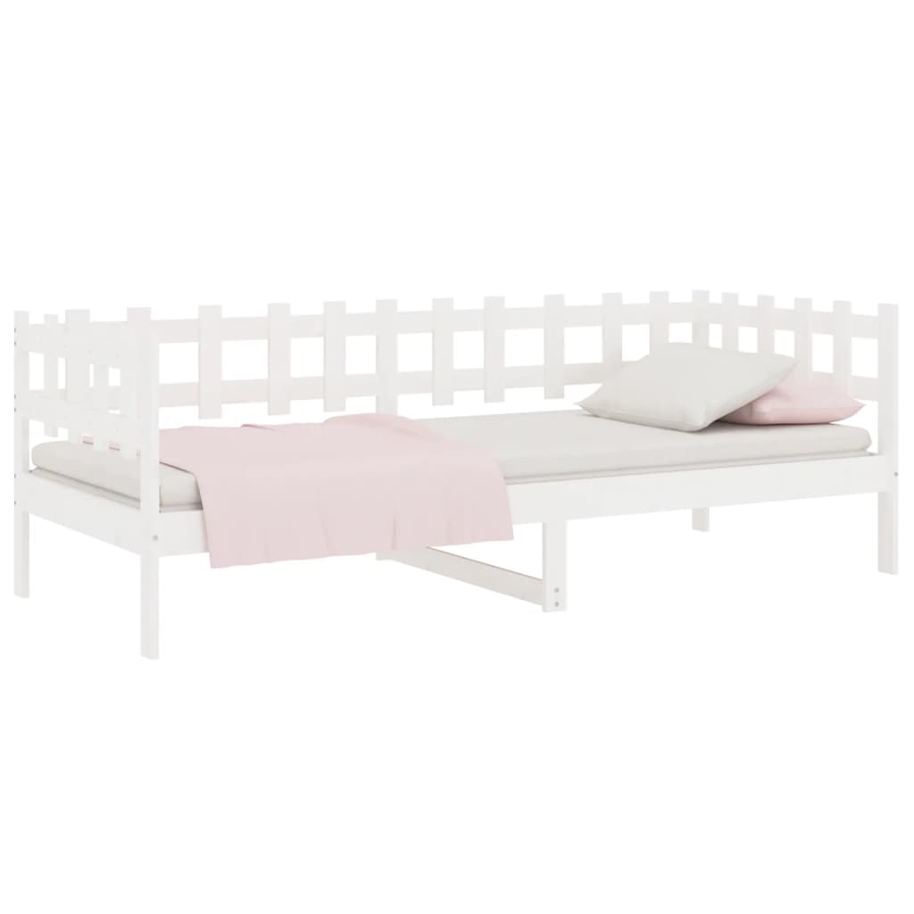 Day Bed without Mattress White 90x200 cm Solid Wood Pine