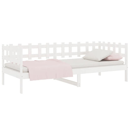 Day Bed without Mattress White 90x200 cm Solid Wood Pine
