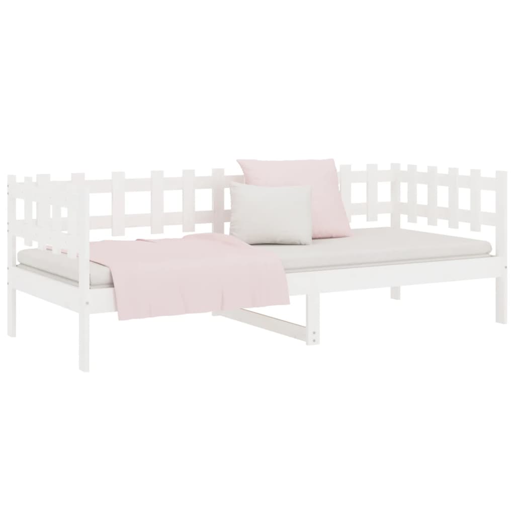 Day Bed without Mattress White 90x200 cm Solid Wood Pine