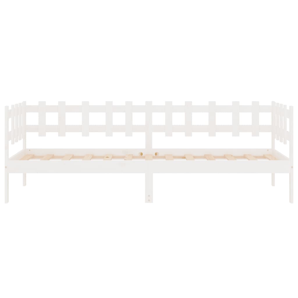 Day Bed without Mattress White 90x200 cm Solid Wood Pine