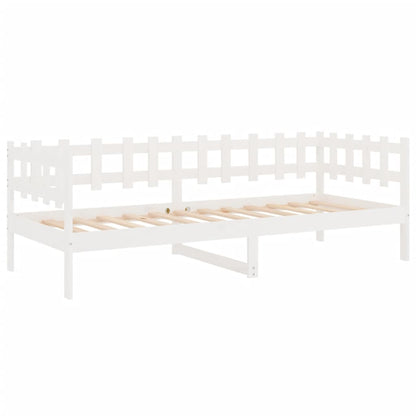 Day Bed without Mattress White 90x190 cm Single Solid Wood Pine
