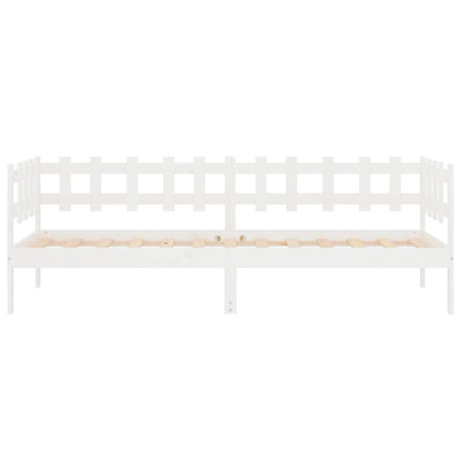 Day Bed without Mattress White 90x190 cm Single Solid Wood Pine