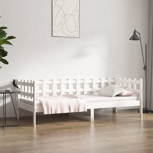 Day Bed without Mattress White 90x190 cm Single Solid Wood Pine