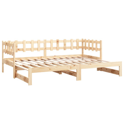 Pull-out Day Bed without Mattress 2x(80x200) cm Solid Wood Pine