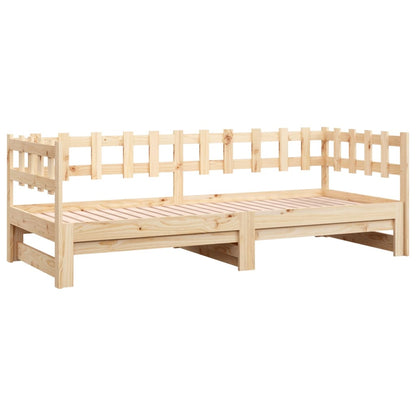 Pull-out Day Bed without Mattress 2x(80x200) cm Solid Wood Pine