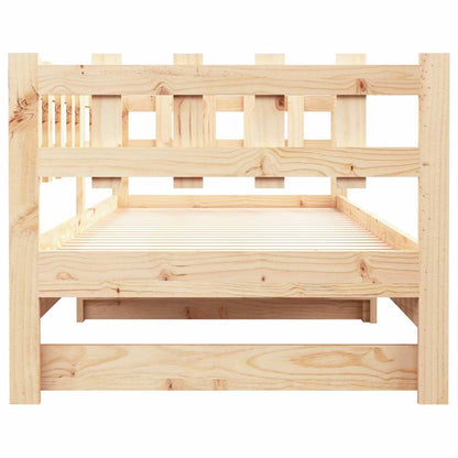 Pull-out Day Bed without Mattress 2x(90x200) cm Solid Wood Pine
