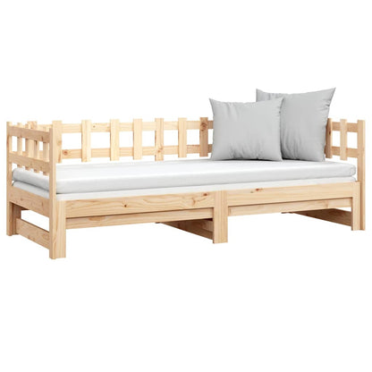 Pull-out Day Bed without Mattress 2x(90x200) cm Solid Wood Pine