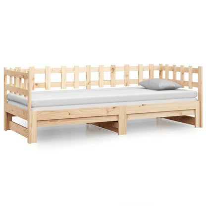 Pull-out Day Bed without Mattress 2x(90x200) cm Solid Wood Pine
