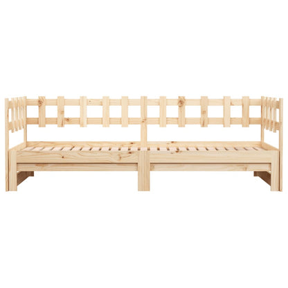 Pull-out Day Bed without Mattress 2x(90x200) cm Solid Wood Pine