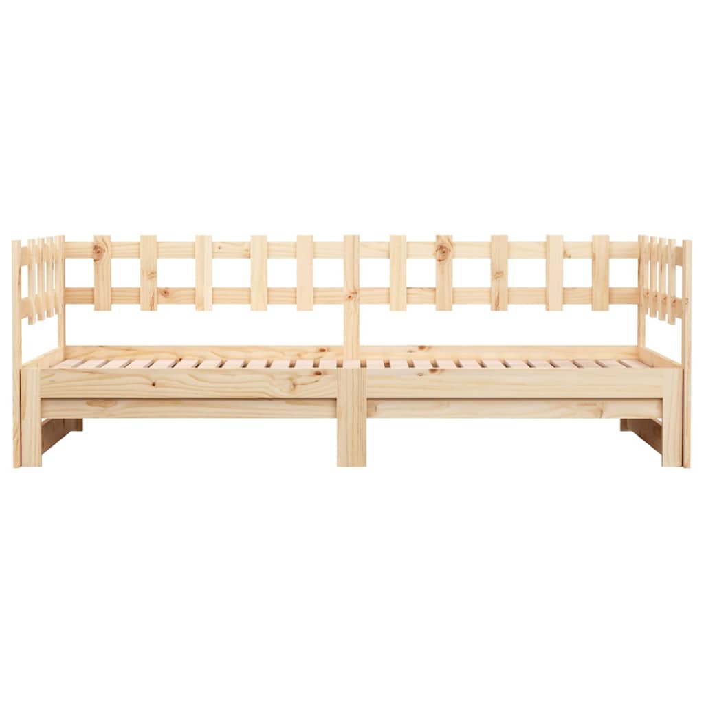 Pull-out Day Bed without Mattress 2x(90x200) cm Solid Wood Pine