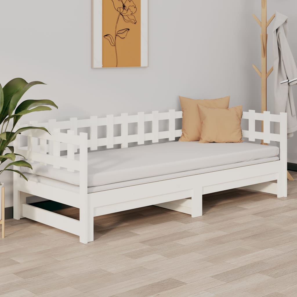 Pull-out Day Bed without Mattress White 2x(90x200) cm