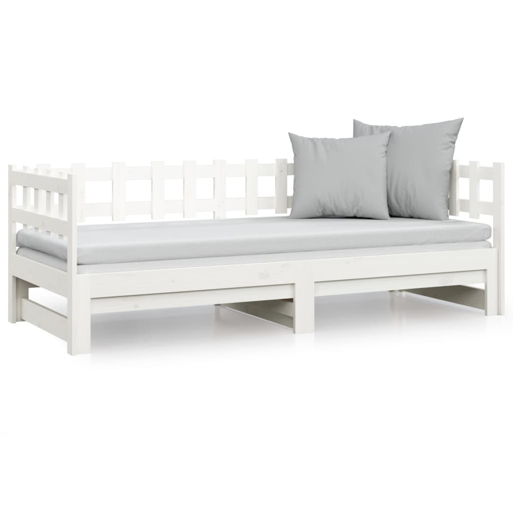 Pull-out Day Bed without Mattress White 2x(90x200) cm