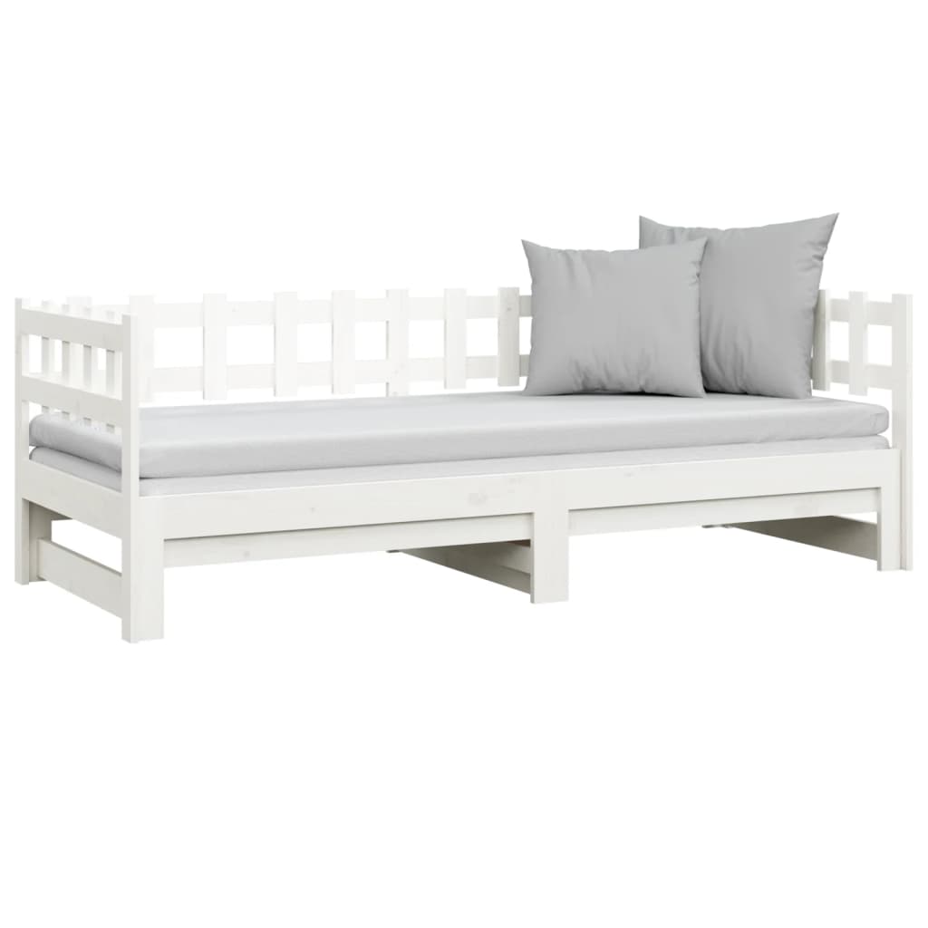 Pull-out Day Bed without Mattress White 2x(90x200) cm