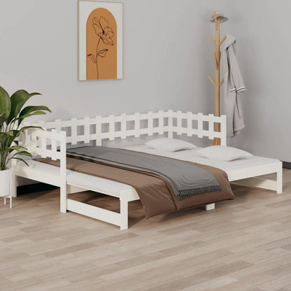 Pull-out Day Bed without Mattress White 2x(90x200) cm