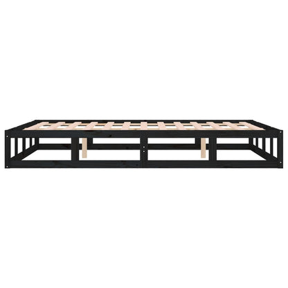 Bed Frame without Mattress Black 120x200 cm Solid Wood