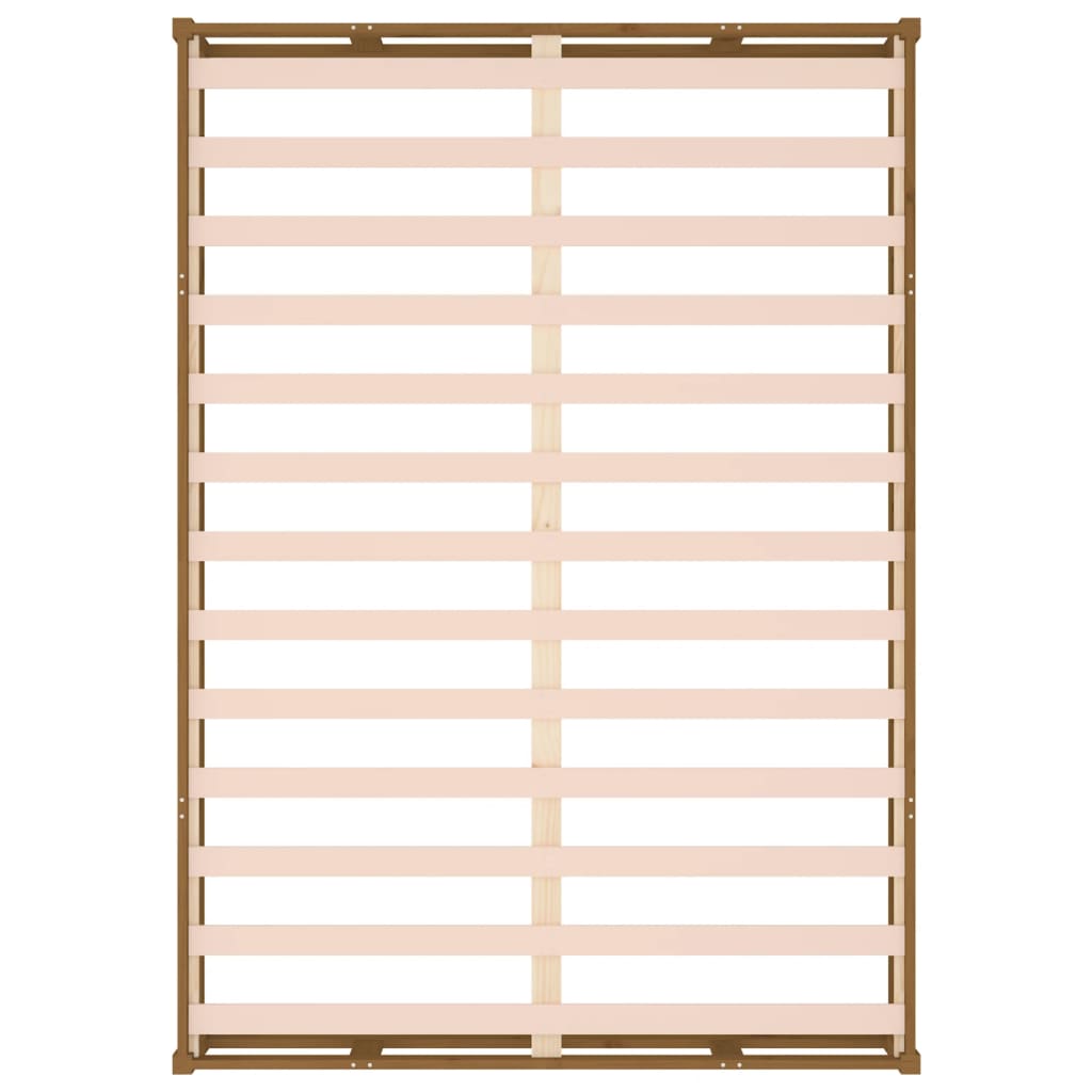 Bed Frame without Mattress Honey Brown 150x200 cm King Size  Solid Wood