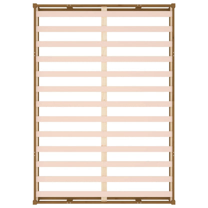 Bed Frame without Mattress Honey Brown 150x200 cm King Size  Solid Wood