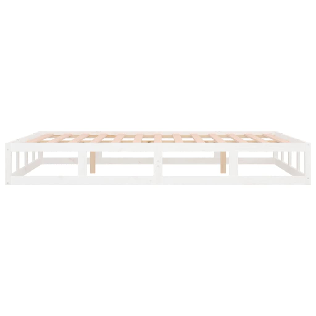 Bed Frame without Mattress White 160x200 cm Solid Wood