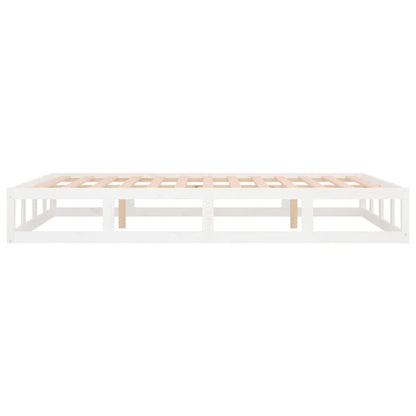 Bed Frame without Mattress White 160x200 cm Solid Wood